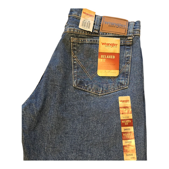Wrangler Rugged Relaxed Fit Jeans Mens 34 x 30 Blue Bootcut Mid-Rise Western - Picture 5 of 11